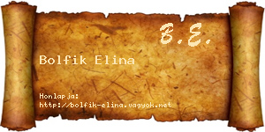 Bolfik Elina névjegykártya